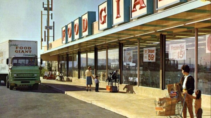 Supermarkets 1950s fashioned clickamericana checking
